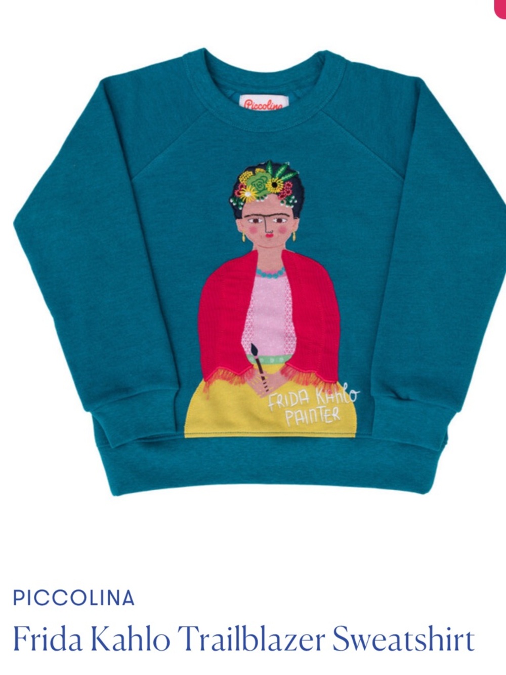 Piccolina Frida Kahlo Teal Appliqué Trailblazer Sweatshirt - Picture 6 of 6